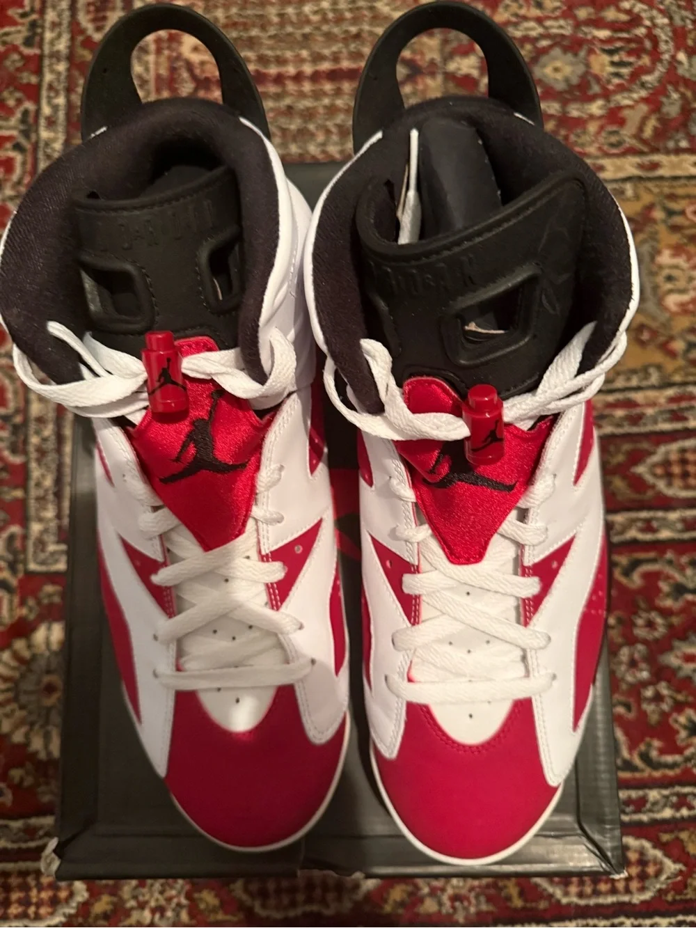 Jordan 6 Retro Carmine - White and Red Retro Sneakers